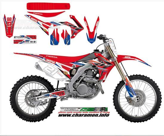 Kit Déco et Housse de selle pour Honda CRF250 2014 2015 et CRF450R 450R 2013 2014 2015 team HRC Blackbird - Image 1
